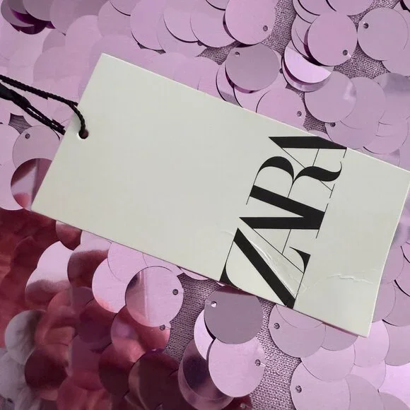 Zara Pink Barbie Spangle Cocktail Party Mini Dress NEW M - Picture 10 of 16